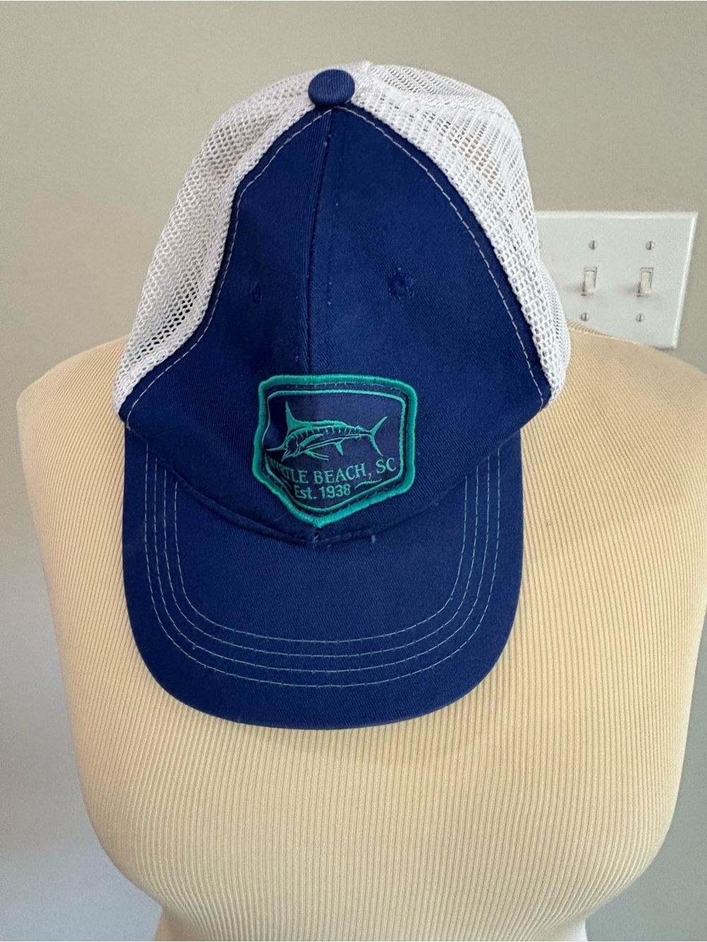 Myrtle Beach SC blue and white ball cap style hat One Size Fits most GUC